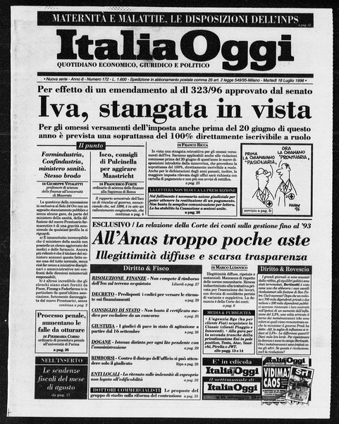 Italia oggi : quotidiano di economia finanza e politica